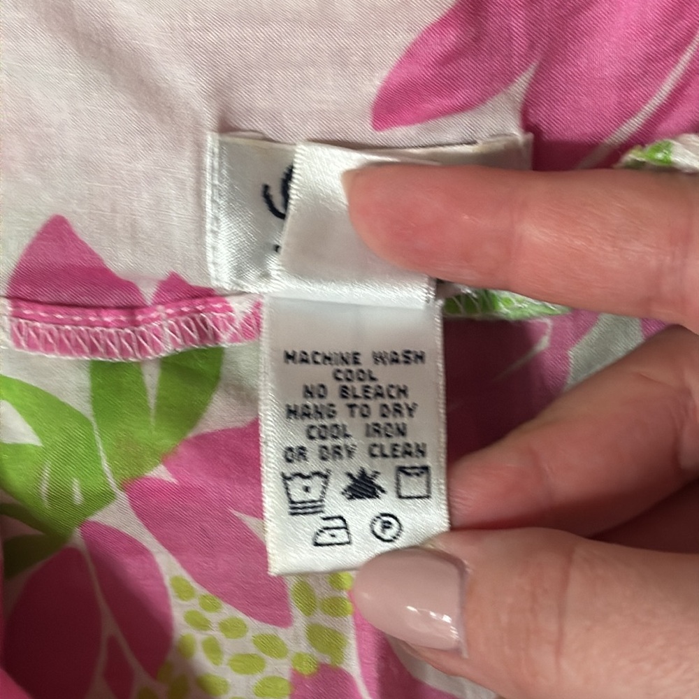 Lilly Pulitzer Women’s Vintage Floral Print Tunic Top Embroidered Cover Up sz XS - Picture 8 of 9